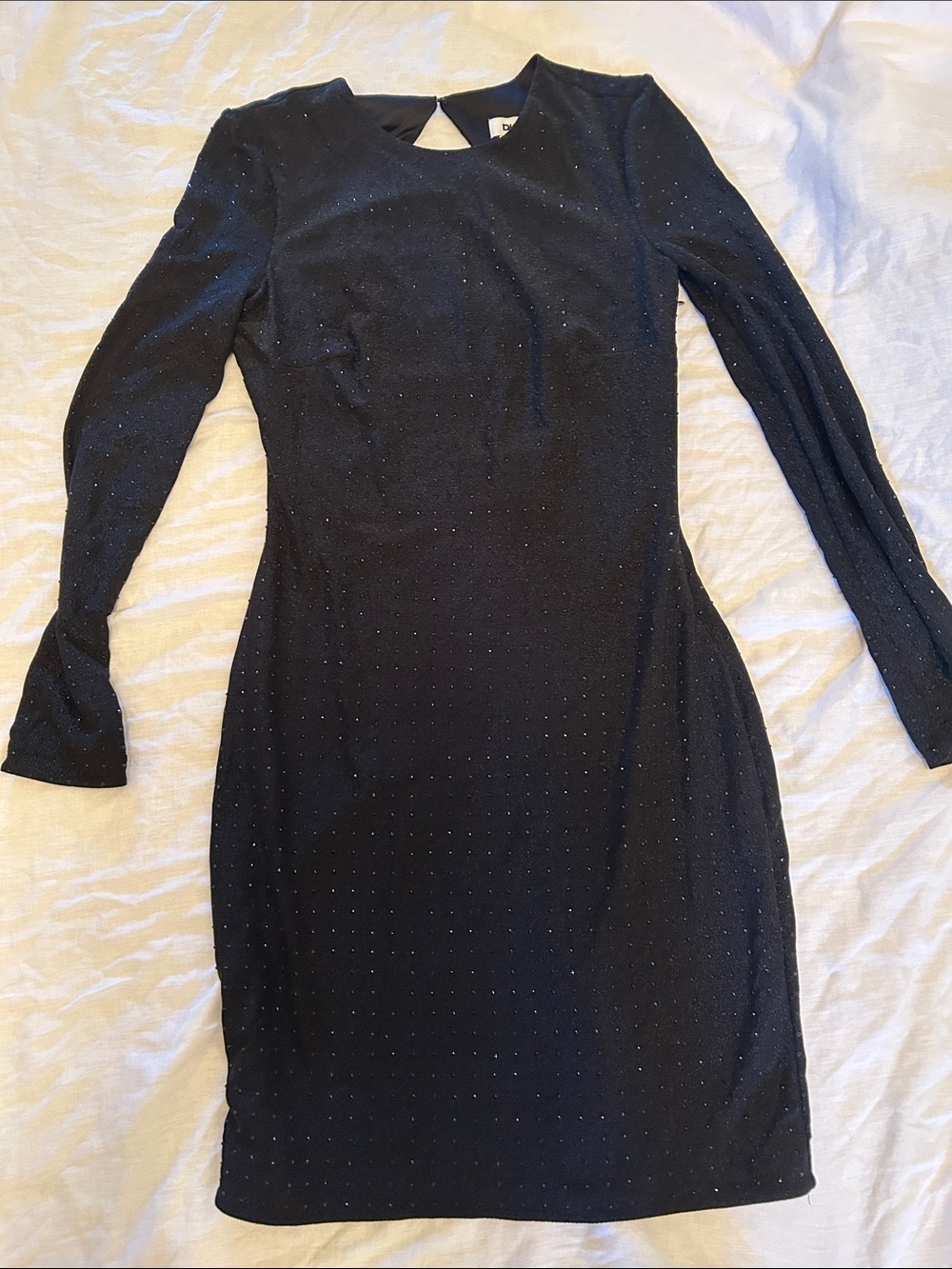 Black Long-Sleeve Sparkle Bodycon Dress